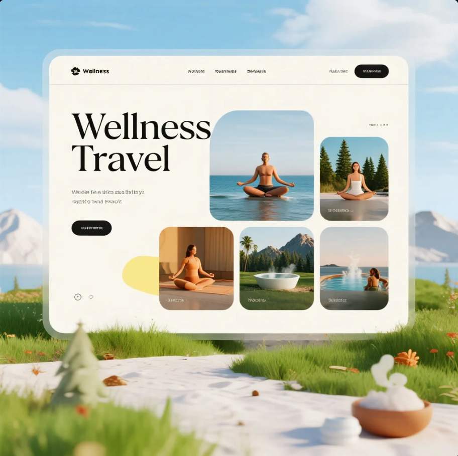 Seseorang menikmati yoga di tepi pantai saat liburan wellness