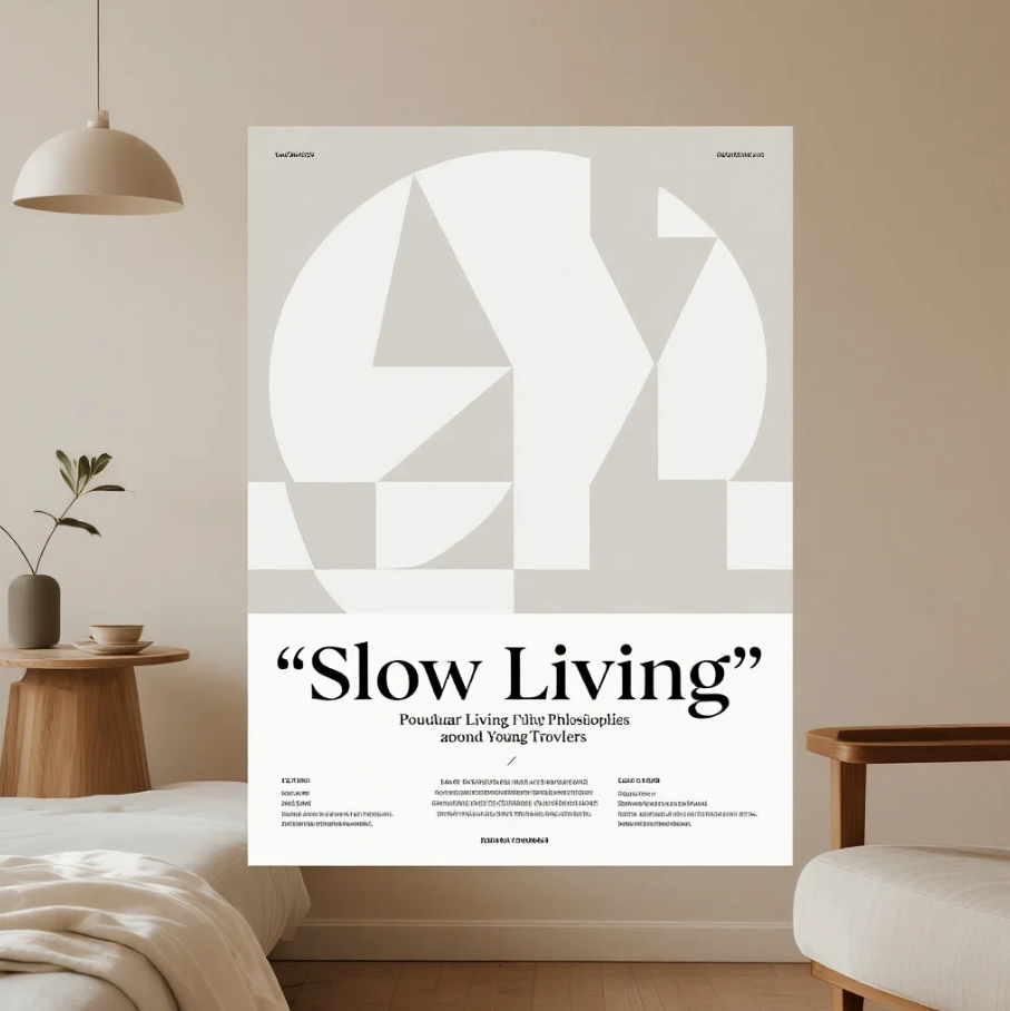 Traveler muda menikmati suasana alam dengan tenang, mewakili filosofi slow living